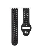 For Apple Watch Series 10 42mm / 9 8 7 41mm / 6 5 4 SE SE (2022) SE (2023) 40mm / 3 2 1 38mm Stylish Woven Smart Watch Band Microfiber Leather Wrist Strap - Black