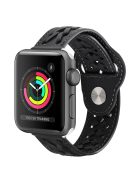 For Apple Watch Series 10 42mm / 9 8 7 41mm / 6 5 4 SE SE (2022) SE (2023) 40mm / 3 2 1 38mm Stylish Woven Smart Watch Band Microfiber Leather Wrist Strap - Black