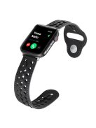 For Apple Watch Series 10 42mm / 9 8 7 41mm / 6 5 4 SE SE (2022) SE (2023) 40mm / 3 2 1 38mm Stylish Woven Smart Watch Band Microfiber Leather Wrist Strap - Black