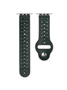 For Apple Watch Series 10 42mm / 9 8 7 41mm / 6 5 4 SE SE (2022) SE (2023) 40mm / 3 2 1 38mm Stylish Woven Smart Watch Band Microfiber Leather Wrist Strap - Blackish Green