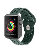 For Apple Watch Series 10 42mm / 9 8 7 41mm / 6 5 4 SE SE (2022) SE (2023) 40mm / 3 2 1 38mm Stylish Woven Smart Watch Band Microfiber Leather Wrist Strap - Blackish Green