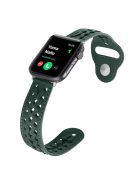 For Apple Watch Series 10 42mm / 9 8 7 41mm / 6 5 4 SE SE (2022) SE (2023) 40mm / 3 2 1 38mm Stylish Woven Smart Watch Band Microfiber Leather Wrist Strap - Blackish Green