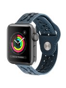 For Apple Watch Series 10 42mm / 9 8 7 41mm / 6 5 4 SE SE (2022) SE (2023) 40mm / 3 2 1 38mm Stylish Woven Smart Watch Band Microfiber Leather Wrist Strap - Blue