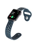 For Apple Watch Series 10 42mm / 9 8 7 41mm / 6 5 4 SE SE (2022) SE (2023) 40mm / 3 2 1 38mm Stylish Woven Smart Watch Band Microfiber Leather Wrist Strap - Blue