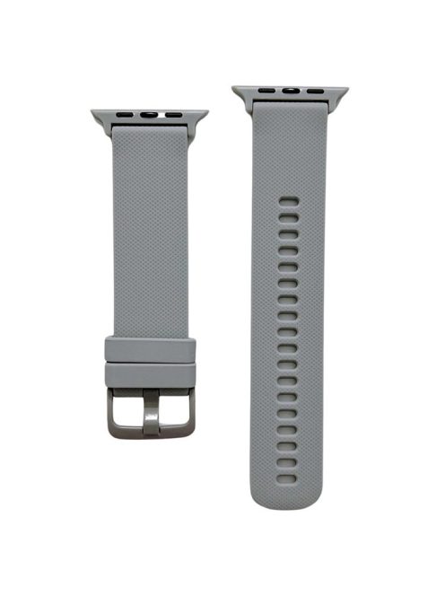 For Apple Watch Series 10 42mm / 9 8 7 41mm / 6 5 4 SE SE (2022) SE (2023) 40mm / 3 2 1 38mm Textured Silicone Smart Watch Band Wrist Strap Replacement - Grey