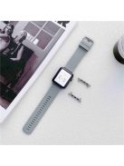 For Apple Watch Series 10 42mm / 9 8 7 41mm / 6 5 4 SE SE (2022) SE (2023) 40mm / 3 2 1 38mm Textured Silicone Smart Watch Band Wrist Strap Replacement - Grey