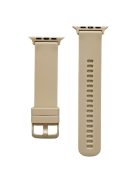 For Apple Watch Series 10 42mm / 9 8 7 41mm / 6 5 4 SE SE (2022) SE (2023) 40mm / 3 2 1 38mm Textured Silicone Smart Watch Band Wrist Strap Replacement - Khaki