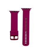 For Apple Watch Series 10 42mm / 9 8 7 41mm / 6 5 4 SE SE (2022) SE (2023) 40mm / 3 2 1 38mm Textured Silicone Smart Watch Band Wrist Strap Replacement - Red