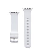 For Apple Watch Series 10 42mm / 9 8 7 41mm / 6 5 4 SE SE (2022) SE (2023) 40mm / 3 2 1 38mm Textured Silicone Smart Watch Band Wrist Strap Replacement - White