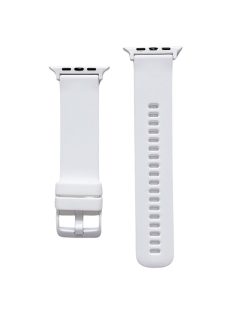   For Apple Watch Series 10 42mm / 9 8 7 41mm / 6 5 4 SE SE (2022) SE (2023) 40mm / 3 2 1 38mm Textured Silicone Smart Watch Band Wrist Strap Replacement - White