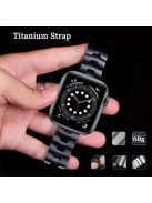 For Apple Watch Series 10 42mm / 9 8 7 41mm / 6 5 4 SE SE (2022) SE (2023) 40mm / 3 2 1 38mm Titanium Steel Anti-Scratch Smart Watch Band Wrist Strap - Black