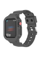 For Apple Watch Series 10 42mm / 9 8 7 41mm / 6 5 4 SE SE (2022) SE (2023) 40mm / 3 2 1 38mm TPU Watch Strap Adjustable Wrist Band with Anti-Scratch Watch Case - Black