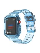 For Apple Watch Series 10 42mm / 9 8 7 41mm / 6 5 4 SE SE (2022) SE (2023) 40mm / 3 2 1 38mm TPU Watch Strap Adjustable Wrist Band with Anti-Scratch Watch Case - Transparent Blue