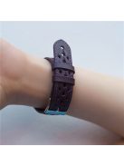 For Apple Watch Series 10 42mm / 9 8 7 41mm / 6 5 4 SE SE (2022) SE (2023) 40mm / 3 2 1 38mm V-Shaped Woven Watch Strap Genuine Leather Wrist Band - Purple