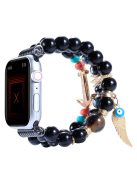 For Apple Watch Series 10 42mm / 9 8 7 41mm / 6 5 4 SE SE (2022) SE (2023) 40mm / 3 2 1 38mm Watch Band Colorful Bead Decorated Bracelet Smart Watch Replacement Strap for Women Girls - Black