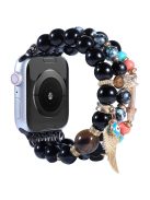 For Apple Watch Series 10 42mm / 9 8 7 41mm / 6 5 4 SE SE (2022) SE (2023) 40mm / 3 2 1 38mm Watch Band Colorful Bead Decorated Bracelet Smart Watch Replacement Strap for Women Girls - Black