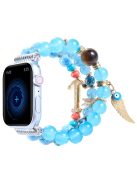 For Apple Watch Series 10 42mm / 9 8 7 41mm / 6 5 4 SE SE (2022) SE (2023) 40mm / 3 2 1 38mm Watch Band Colorful Bead Decorated Bracelet Smart Watch Replacement Strap for Women Girls - Blue