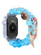 For Apple Watch Series 10 42mm / 9 8 7 41mm / 6 5 4 SE SE (2022) SE (2023) 40mm / 3 2 1 38mm Watch Band Colorful Bead Decorated Bracelet Smart Watch Replacement Strap for Women Girls - Blue