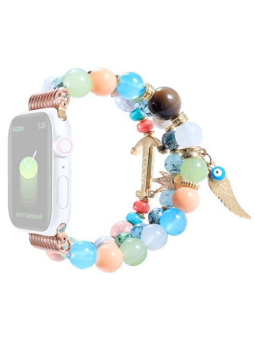 For Apple Watch Series 10 42mm / 9 8 7 41mm / 6 5 4 SE SE (2022) SE (2023) 40mm / 3 2 1 38mm Watch Band Colorful Bead Decorated Bracelet Smart Watch Replacement Strap for Women Girls - Multi-Color