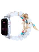 For Apple Watch Series 10 42mm / 9 8 7 41mm / 6 5 4 SE SE (2022) SE (2023) 40mm / 3 2 1 38mm Watch Band Colorful Bead Decorated Bracelet Smart Watch Replacement Strap for Women Girls - White