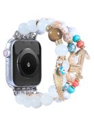 For Apple Watch Series 10 42mm / 9 8 7 41mm / 6 5 4 SE SE (2022) SE (2023) 40mm / 3 2 1 38mm Watch Band Colorful Bead Decorated Bracelet Smart Watch Replacement Strap for Women Girls - White