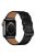 For Apple Watch Series 10 42mm / 9 8 7 41mm / 6 5 4 SE SE (2022) SE (2023) 40mm / 3 2 1 38mm Watch Band Genuine Leather Strap with Stainless Steel Buckle Clasp - Black