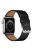 For Apple Watch Series 10 42mm / 9 8 7 41mm / 6 5 4 SE SE (2022) SE (2023) 40mm / 3 2 1 38mm Watch Band Genuine Leather Strap with Stainless Steel Buckle Clasp - Black / Silver Buckle