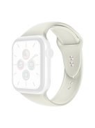 For Apple Watch Series 10 42mm / 9 8 7 41mm / 6 5 4 SE SE (2022) SE (2023) 40mm / 3 2 1 38mm Watch Band Replacement Soft Silicone Sport Strap with Double Buttons Buckle, Size S / M - Antique White