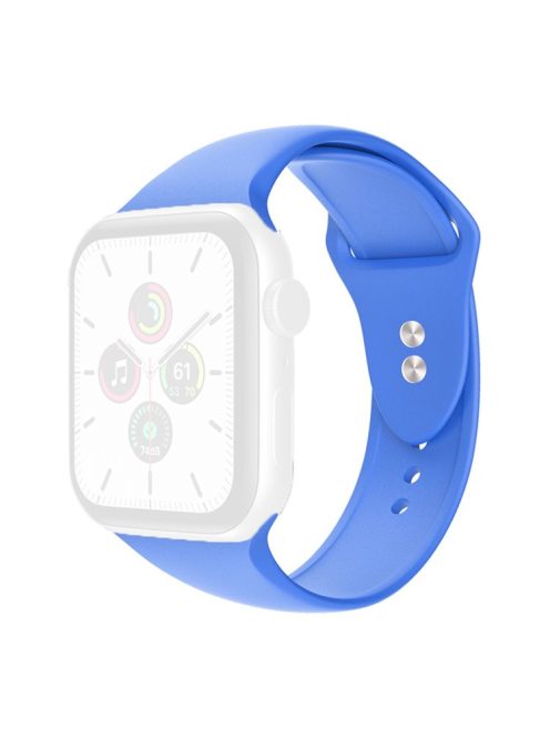 For Apple Watch Series 10 42mm / 9 8 7 41mm / 6 5 4 SE SE (2022) SE (2023) 40mm / 3 2 1 38mm Watch Band Replacement Soft Silicone Sport Strap with Double Buttons Buckle, Size S / M - Baby Blue