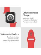 For Apple Watch Series 10 42mm / 9 8 7 41mm / 6 5 4 SE SE (2022) SE (2023) 40mm / 3 2 1 38mm Watch Band Replacement Soft Silicone Sport Strap with Double Buttons Buckle, Size S / M - Dark Red