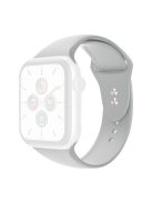 For Apple Watch Series 10 42mm / 9 8 7 41mm / 6 5 4 SE SE (2022) SE (2023) 40mm / 3 2 1 38mm Watch Band Replacement Soft Silicone Sport Strap with Double Buttons Buckle, Size S / M - Light Grey