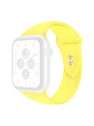 For Apple Watch Series 10 42mm / 9 8 7 41mm / 6 5 4 SE SE (2022) SE (2023) 40mm / 3 2 1 38mm Watch Band Replacement Soft Silicone Sport Strap with Double Buttons Buckle, Size S / M - Light Yellow