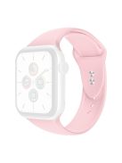 For Apple Watch Series 10 42mm / 9 8 7 41mm / 6 5 4 SE SE (2022) SE (2023) 40mm / 3 2 1 38mm Watch Band Replacement Soft Silicone Sport Strap with Double Buttons Buckle, Size S / M - Pink