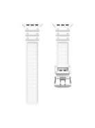 For Apple Watch Series 10 42mm / 9 8 7 41mm / 6 5 4 SE SE (2022) SE (2023) 40mm / 3 2 1 38mm Waterproof Silicone Watch Band Two Row Holes Replacement Strap - White