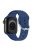 For Apple Watch Series 10 42mm / 9 8 7 41mm / 6 5 4 SE SE (2022) SE (2023) 40mm / 3 2 1 38mm Wave Grain Silicone Watch Strap Wrist Band with Square Buckle - Dark Blue