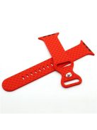 For Apple Watch Series 10 42mm / 9 8 7 41mm / 6 5 4 SE SE (2022) SE (2023) 40mm / 3 2 1 38mm Woven Texture Adjustable Wristband Silicone Smart Watch Strap - Orange