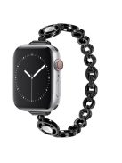 For Apple Watch Series 10 42mm / 9 8 7 41mm / 6 5 4 SE SE (2022) SE (2023) 40mm / 3 2 1 38mm Zinc Alloy Slim Watch Band Rhinestone Decor Bracelet Wrist Strap - Black / White