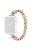 For Apple Watch Series 10 42mm / 9 8 7 41mm / 6 5 4 SE SE (2022) SE (2023) 40mm / 3 2 1 38mm Zinc Alloy Slim Watch Band Rhinestone Decor Bracelet Wrist Strap - Rose Gold / White