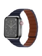 For Apple Watch Series 10 42mm / 9 8 7 41mm / 6 5 4 SE SE (2022) SE (2023) 40mm / 3 2 1 38mm, Dual-Color Magnetic Watch Band Quick Release Genuine Leather Watch Strap - Spindle Blue