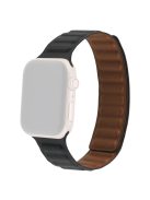 For Apple Watch Series 10 42mm / 9 8 7 41mm / 6 5 4 SE SE (2022) SE (2023) 40mm / 3 2 1 38mm, Genuine Leather Magnetic Watchband Replacement Watch Strap - Black