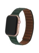 For Apple Watch Series 10 42mm / 9 8 7 41mm / 6 5 4 SE SE (2022) SE (2023) 40mm / 3 2 1 38mm, Genuine Leather Magnetic Watchband Replacement Watch Strap - Cedar Green