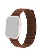 For Apple Watch Series 10 42mm / 9 8 7 41mm / 6 5 4 SE SE (2022) SE (2023) 40mm / 3 2 1 38mm, Genuine Leather Magnetic Watchband Replacement Watch Strap - Crimson Cherry