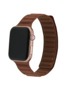 For Apple Watch Series 10 42mm / 9 8 7 41mm / 6 5 4 SE SE (2022) SE (2023) 40mm / 3 2 1 38mm, Genuine Leather Magnetic Watchband Replacement Watch Strap - Crimson Cherry