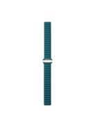 For Apple Watch Series 10 42mm / 9 8 7 41mm / 6 5 4 SE SE (2022) SE (2023) 40mm / 3 2 1 38mm, Genuine Leather Magnetic Watchband Replacement Watch Strap - Peacock Green