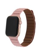 For Apple Watch Series 10 42mm / 9 8 7 41mm / 6 5 4 SE SE (2022) SE (2023) 40mm / 3 2 1 38mm, Genuine Leather Magnetic Watchband Replacement Watch Strap - Pink