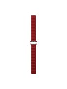 For Apple Watch Series 10 42mm / 9 8 7 41mm / 6 5 4 SE SE (2022) SE (2023) 40mm / 3 2 1 38mm, Genuine Leather Magnetic Watchband Replacement Watch Strap - Wine Red