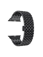 For Apple Watch Series 10 42mm / 9 8 7 41mm / SE (2023) SE (2022) SE 6 5 4 40mm / 3 2 1 38mm 316L Stainless Steel Smart Watch Band Strap with Butterfly Buckle - Black