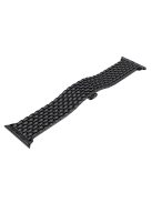 For Apple Watch Series 10 42mm / 9 8 7 41mm / SE (2023) SE (2022) SE 6 5 4 40mm / 3 2 1 38mm 316L Stainless Steel Smart Watch Band Strap with Butterfly Buckle - Black