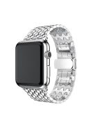 For Apple Watch Series 10 42mm / 9 8 7 41mm / SE (2023) SE (2022) SE 6 5 4 40mm / 3 2 1 38mm 316L Stainless Steel Smart Watch Band Strap with Butterfly Buckle - Silver Color