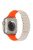 For Apple Watch Series 10 42mm / 9 8 7 41mm / SE (2023) SE (2022) SE 6 5 4 40mm / 3 2 1 38mm Bamboo Joint Silicone Strap - Starlight+Orange